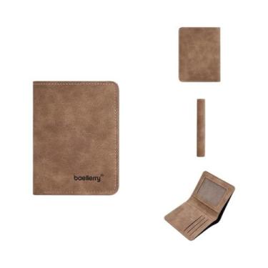 Imagem de Carteira Masculina Slim Antifurto RFID, Carteira Curta Retro Fashion D