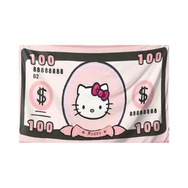 Imagem de Tapeçaria Kawaii Anime Hello Kitty, Arte De Parede Vibrante E Divertid