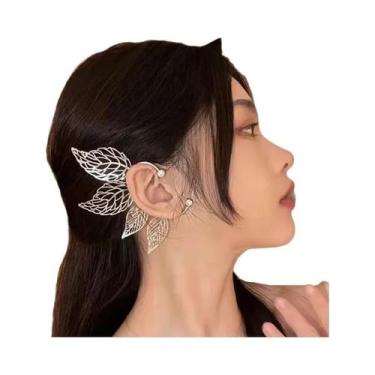 Imagem de Brinco De Orelha Feminino Chique Com Folha De Bordo Vazada E Zircônia 