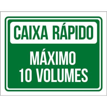 Imagem de Kit 3 Placa Acm Verde Caixa Rápido Máximo 10 Volumes 18X23
