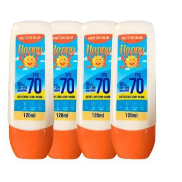 Imagem de Kit 4 Protetor Solar Happy Sol FPS 70 Atacado 120ml cada