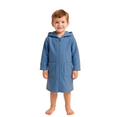 Imagem de Roupão Infantil Soft Zíper - Sogni Belli, Azul, 2
