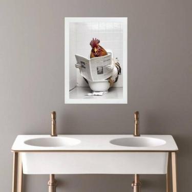 Imagem de Quadro Banheiro Coleção Animais - Galo 24X18Cm - Com Vidro