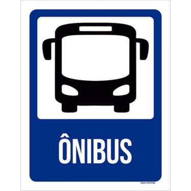 Imagem de Kit 3 Placas Ônibus Desenho Azul