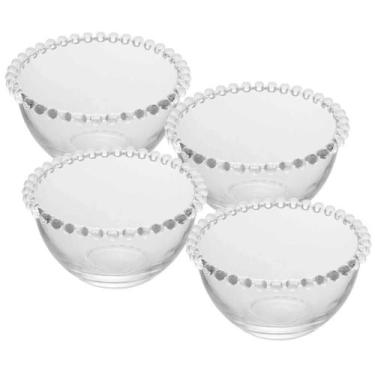 Imagem de Kit 4 Bowls de Vidro Cristal Wolff Pearl 400ml Tigelas Servir Doces So