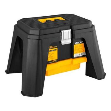 Imagem de Banqueta Baú Porta-ferramentas Vonder 2 Compartimentos Preto