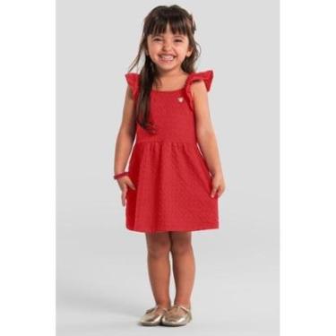 Imagem de Vestido infantil menina em cotton texturizado Brandili-Feminino