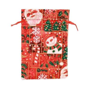 Imagem de Grandes Sacolas De Organza De Natal 10pcs Embalagem Para Presentes Com