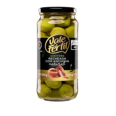 Imagem de Vale Fértil Azeitona Verde Em Conserva Recheio Anchova Vidro 130G