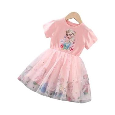 Imagem de Vestido De Princesa Elsa Para Meninas, Verão, Desenho Animado, Frozen,