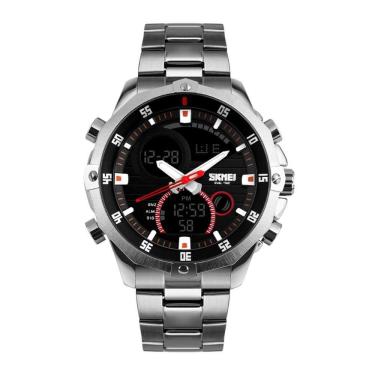 Imagem de Relógio Masculino Skmei AnaDigi 1146 Prata e Preto