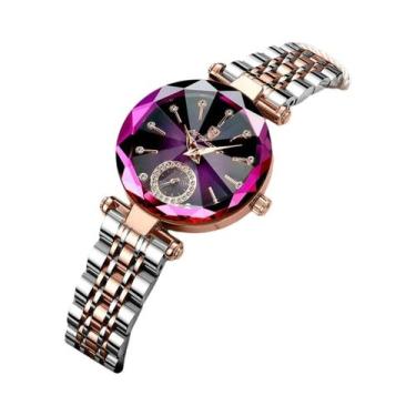 Imagem de Relógio De Pulso Feminino À Prova d'Água Em Aço Inoxidável Quartz Eleg