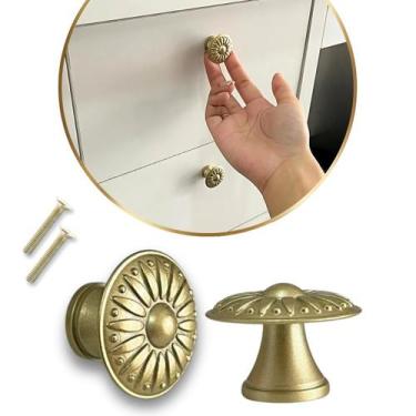 Imagem de 12 Puxador de Gaveta Armário Porta /Alta qualidade Dourado - Compras F