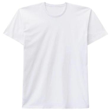 Imagem de Camiseta Manga Curta Básica Masculina Basicamente Ref 123985, Branco, 