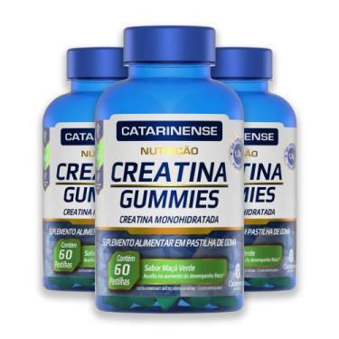 Imagem de Kit 3 Creatina Gummies Monohidratada Catarinense 60 Gomas, maçã verde