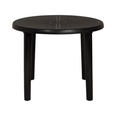 Imagem de Mesa Plástica Redonda Demontável Preta - MOR, Preto