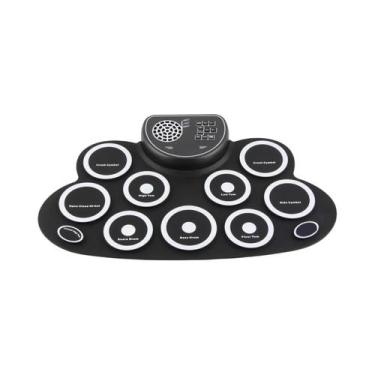 Imagem de Conjunto De Bateria Eletrônica Portátil Recarregável USB Branco Com Al