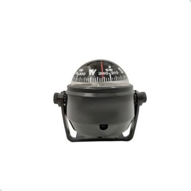 Imagem de 378 Bússola Náutica Sobrepor Preta Pvc Led 86x62x74mm - Kamel