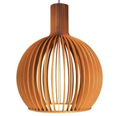 Imagem de Luminária Teto Tipo Pendente Em Mdf - Completa Cor: Mdf Cru - LENOBRE