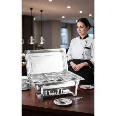 Imagem de Rechaud Inox 9.5L 3 Cubas 1/3 Banho Maria P/ Buffet - Congratulations 
