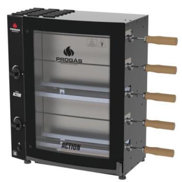 Imagem de Forno Assador Rotativo 5 Espetos Tubular a Gás Prac-05t Action Bivolt 