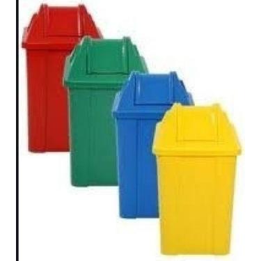 Imagem de Conjunto Coleta Seletiva Lixeira Reciclavel 60l C/ 2 Cestos - Higipack