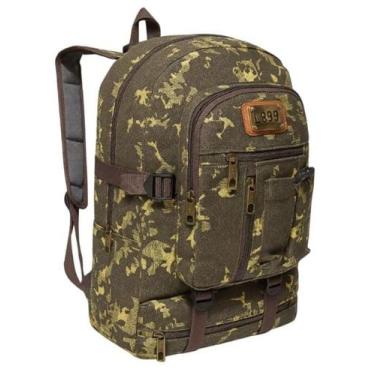 Imagem de Mochila de lona camuflada para trabalho e faculdade 30L marrom - kvn