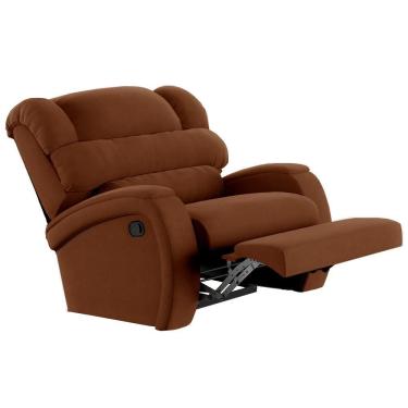 Imagem de Poltrona Do Papai Reclinável Kalie Manual Gatilho Fh9 Veludo Terracota - Mpozenato