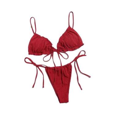 Imagem de Conjunto De Biquíni Feminino Sexy Push up Com Tiras 2025, Moda Praia S