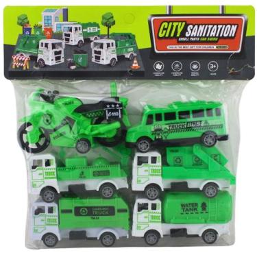 Imagem de Veículos Miniaturas City Sanitatioin Conjuntos de Carrinhos 6 Pcs - MS