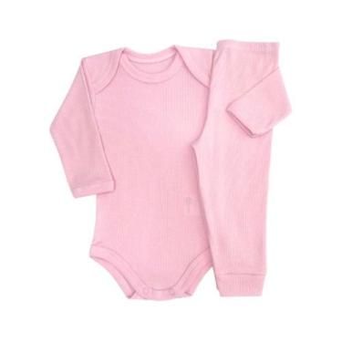 Imagem de Conjunto canelado bebê Ref 3942 Tamanho:Pcor:Rosa Médio - Odicon, P, R