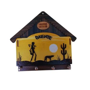 Imagem de Porta-Chaves e Cartas NORDESTINO  Suporte para Chaves em Aço Inox  Ele