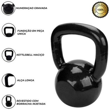 Imagem de Kettlebell emborrachado para fortalecimento muscular - One Life Sports
