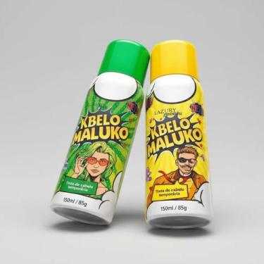 Imagem de Kit 2 Tinta Spray Cabelo Maluco Verde Amarelo Copa Carnaval Verde E Am
