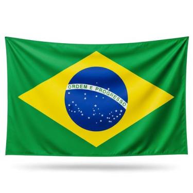 Imagem de Kit 6 Bandeiras Do Brasil 85 X 60 Cm Verde E Amarelo Para Copa Do Mund