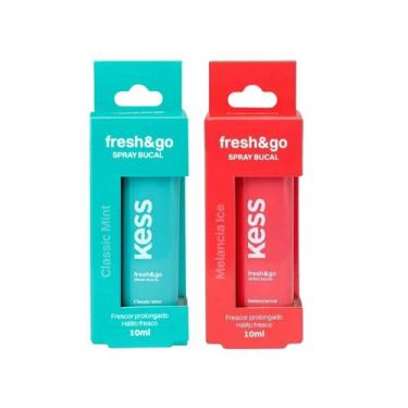 Imagem de Kit Spray Bucal Kess Freshgo 10Ml Classic Mint e Melancia