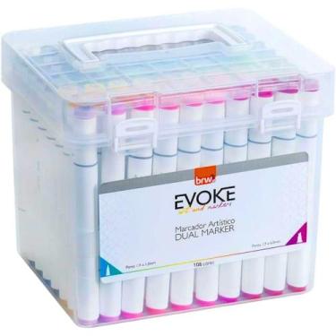 Imagem de Marcador Artístico Evoke Dual Marker BRW 108 Cores, 108 Unidades