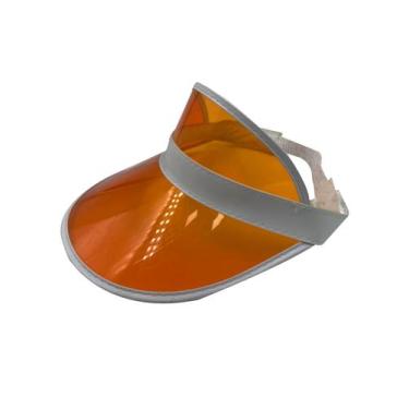 Imagem de Viseira Acrílica Transparente Praia Colorida - RPires, Laranja, Unico