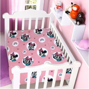 Imagem de Manta Mantinha Cobertor Para Bebê Estampa Personagem Menina Minnie Mou