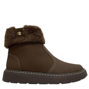 Imagem de Bota Feminina Modare Forrada com Pelúcia Camurça 7088102, Cacau, 37