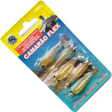 Imagem de Isca Camarão Artificial Flex de 5,5cm - embalagem c/ 5 iscas, 7