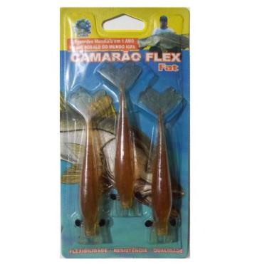 Imagem de Isca Camarão Artificial Flex de 10cm - embalagem c/ 3 iscas, 10