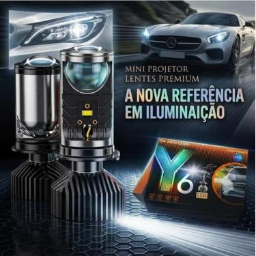 Imagem de Par Lampada Ultra Led H4 Mini Projetor Canhão 40.000LM 300W - BrilhoCa