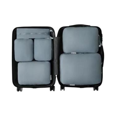 Imagem de Cubos De Compressão Impermeáveis Para Viagem 6 Peças Bolsa De Armazena