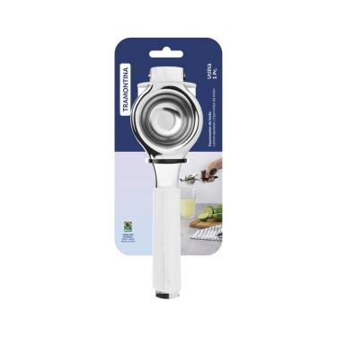 Imagem de Espremedor de Limão Tramontina Utilitá em Aço Inox com Cabo de Polipropileno para Cozinha Branco
