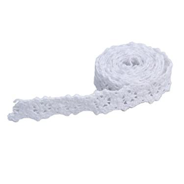 Imagem de Projeto de renda, estilo retro ampla gama de aplicação Fita de renda para embalagens de presentes para decorações de casamento de noiva(Branco)