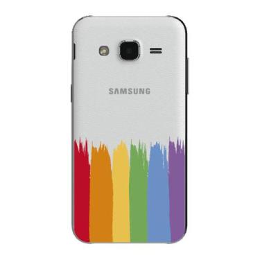 Imagem de Capa Case Capinha Samsung Galaxy  J2 Arco Iris Pinceladas - Showcase