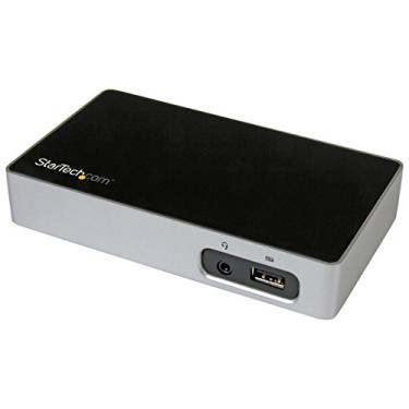 Imagem de StarTech. Estação de ancoragem com DVI para laptops – USB 3.0 – Estação de ancoragem universal para laptop – Dock DVI (USB3VDOCKD), preto e prateado