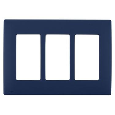 Imagem de Leviton REWP3-RN Renu Three-Gang Screwless Snap-On Wallplate, Rich Navy
