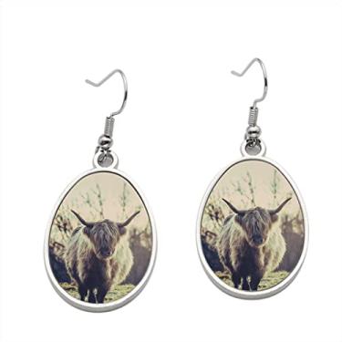 Imagem de Brinco de vaca escocesa Highland – Brincos com pingente para meninas – Presente de festa de aniversário dos namorados